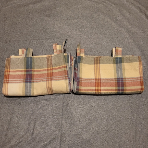 Country Curtains Moire Plaid Set Of 2 Multicolor 100% Cotton - Picture 1 of 5